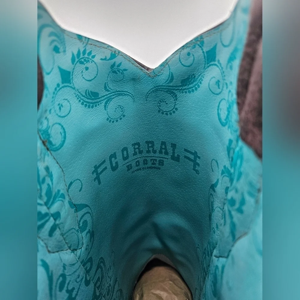 NIB CORRAL Women's 7.5 M Western Cowboy Cowgirl Boots Brown Leather - Picture 3 of 11